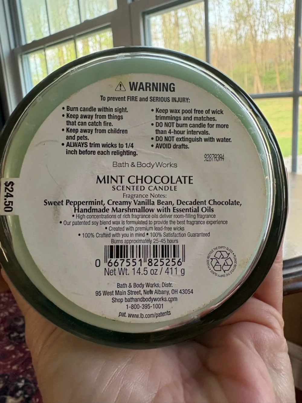 Bath & Body Works Holiday Mint Chocolate 3 Wick Jar Candle 14.5 oz, NEVER USED - Picture 5 of 7